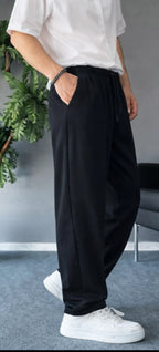 Noir Black Baggy Fit Trouser – Men's Relaxed Bottoms