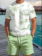 Men's Solid Multicolor Short Sleeve T-Shirt Suit