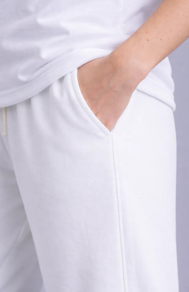WHITE-Relaxed-Fit Baggy Tousers